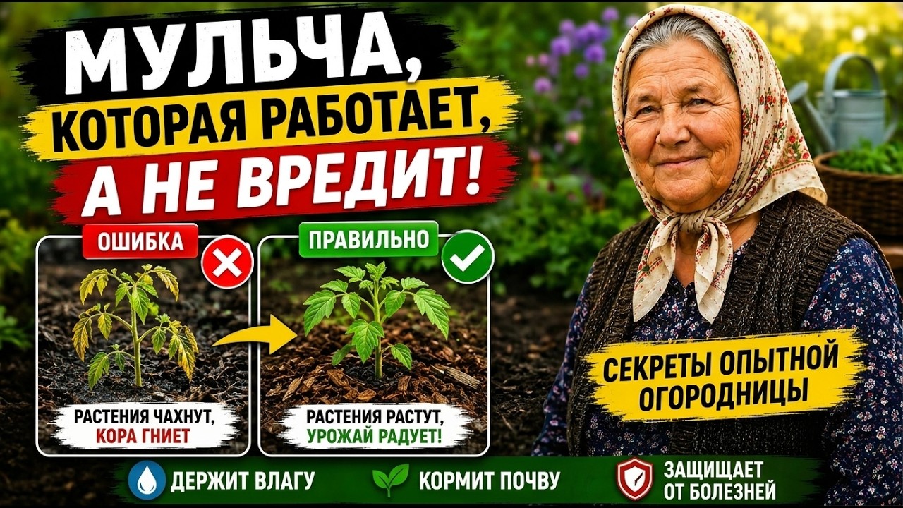 Мульча которая работает! Не делайте эту ошибку с мульчей: почему грядки сыреют и урожай начинает пропадать