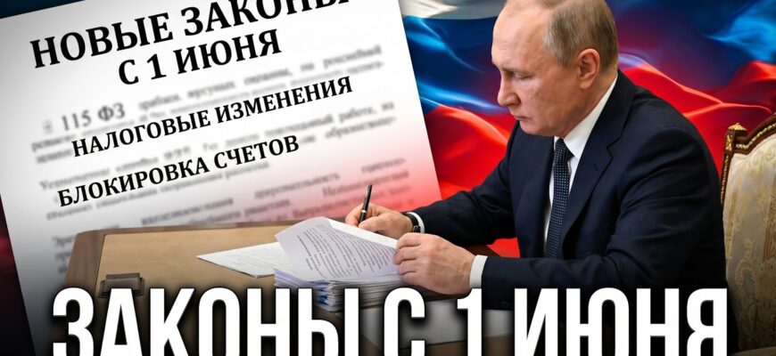 НОВЫЕ ЗАКОНЫ С 1 ИЮНЯ 2026 ГОДА: Блокировки по 115-ФЗ, смягчение налоговых поправок, госпошлины, вычеты